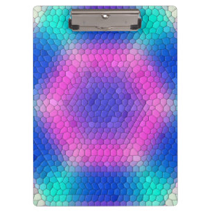 Pink to Blue Holographic Mermaid Scale Hexagons  Clipboard