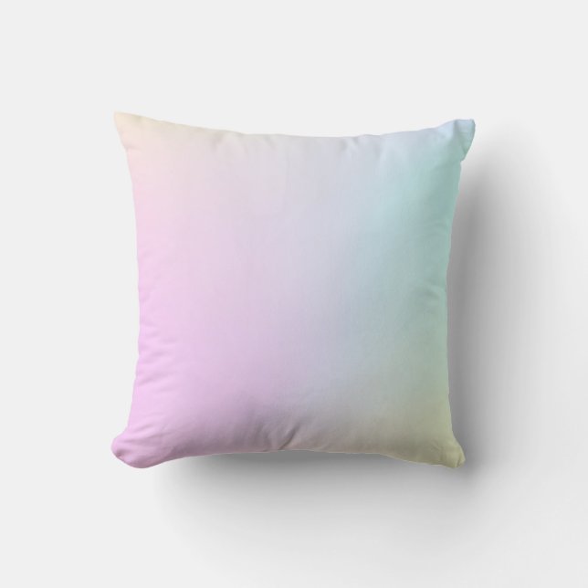 Pink to blue ombre background cushion (Front)