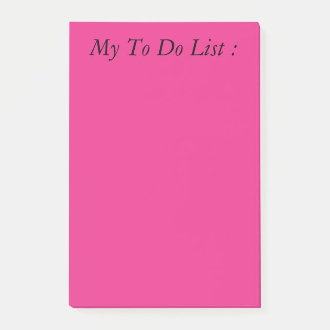 Pink To Do List Post-it Notes (Front)