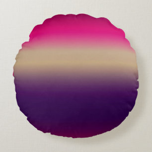 Pink To Grape Horizen Tones Round Cushion