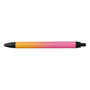 Pink To Orange Gradient Ombre Black Ink Pen