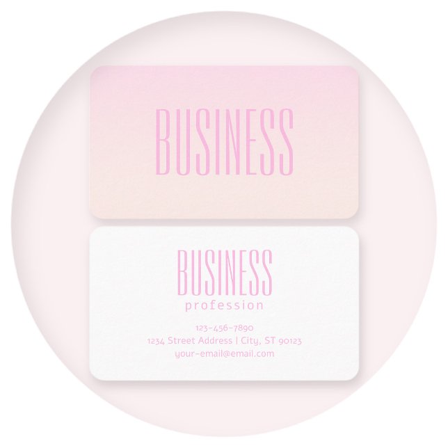 Pink to Peach Sunset Ombre with Customisable Text Business Card (Creator Uploaded)