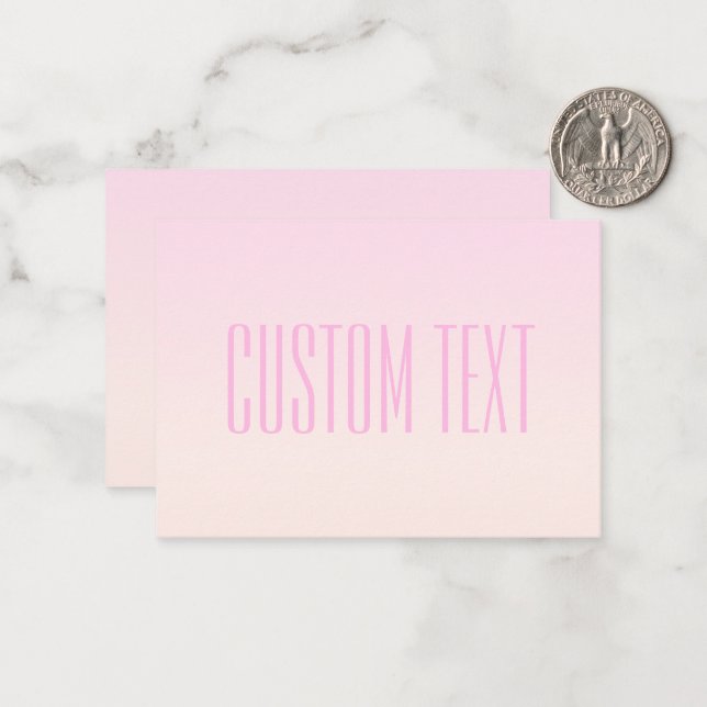 Pink to Peach Sunset Ombre with Customisable Text Card (Front/Back In Situ)