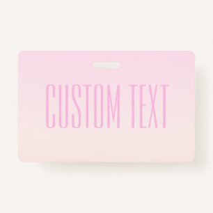 Pink to Peach Sunset Ombre with Customisable Text ID Badge