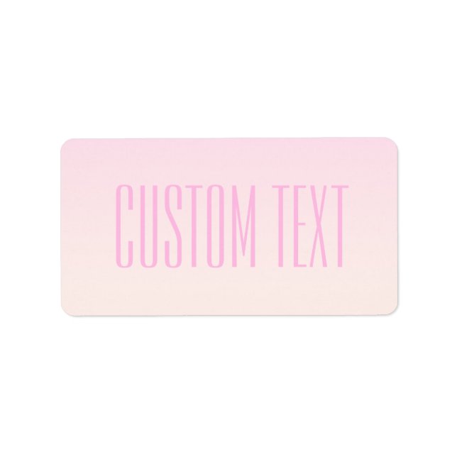 Pink to Peach Sunset Ombre with Customisable Text Label (Front)
