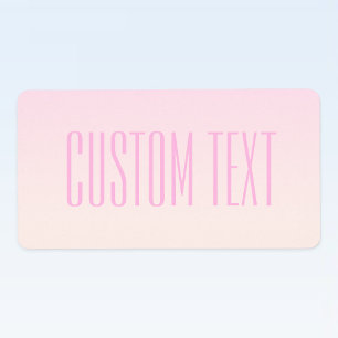 Pink to Peach Sunset Ombre with Customisable Text Label