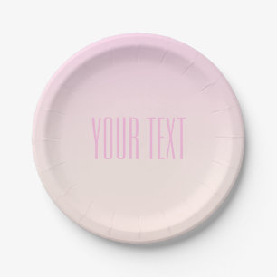 Pink to Peach Sunset Ombre with Customisable Text Paper Plate