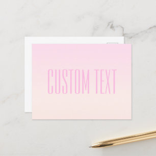 Pink to Peach Sunset Ombre with Customisable Text Postcard