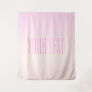 Pink to Peach Sunset Ombre with Customisable Text Tapestry