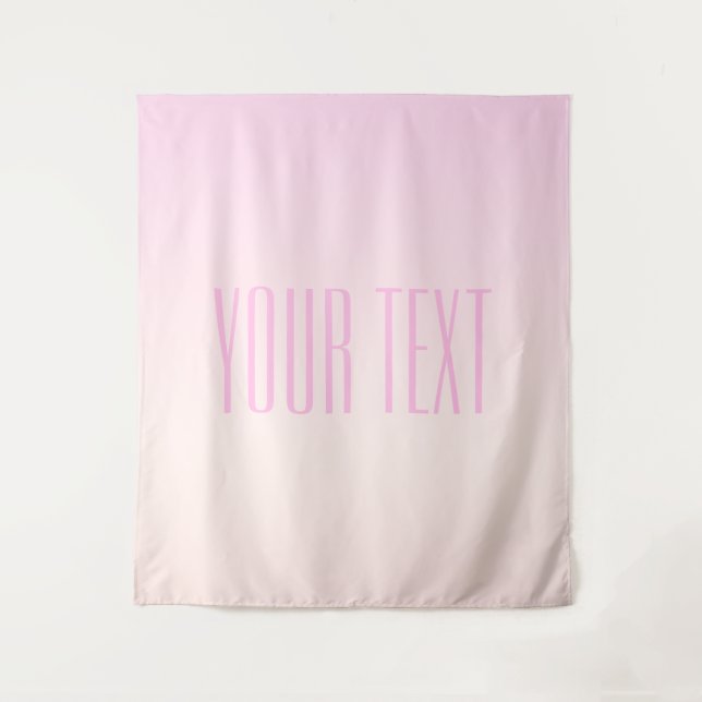 Pink to Peach Sunset Ombre with Customisable Text Tapestry (Front)
