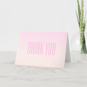Pink to Peach Sunset Ombre with Customisable Text Thank You Card