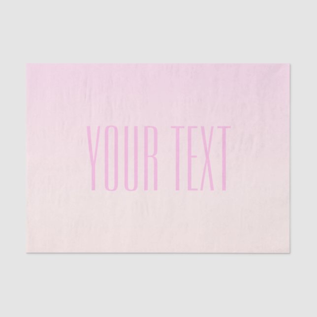 Pink to Peach Sunset Ombre with Customisable Text Tissue Paper (Front)