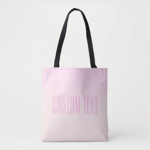 Pink to Peach Sunset Ombre with Customisable Text Tote Bag