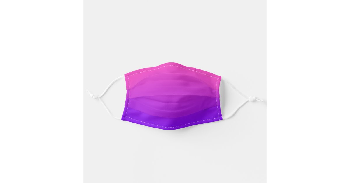 Pink to Purple | Modern Color Gradient Ombre Cloth Face Mask | Zazzle