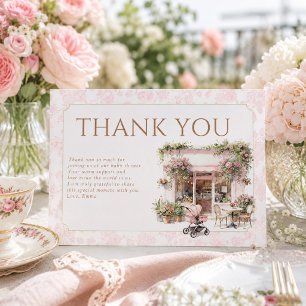 Pink Toile Baby Is Brewing Cafe Coffee Coquette Enclosure Card