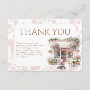 Pink Toile Baby Is Brewing Cafe Coffee Coquette Enclosure Card