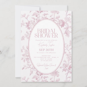Pink Toile Bridal Shower Invitation
