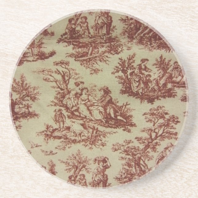 Pink Toile Coaster (Front)