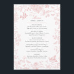 Pink Toile de Jouy Wedding Menu<br><div class="desc">Love is in Bloom! This Pink Chinoiserie Party Decor Collection,  features delicate toile de jouy French floral patterns for timeless elegance.</div>