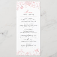 Pink Toile de Jouy Wedding Menu