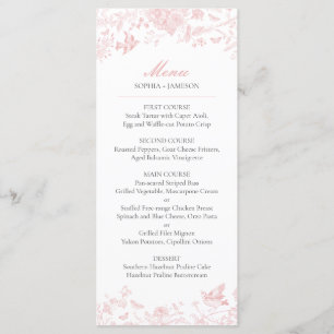 Pink Toile de Jouy Wedding Menu