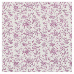 Pink Toile Flowering Branches Fabric
