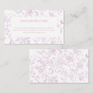Pink Toile Insert Card Elegant Bridal Shower