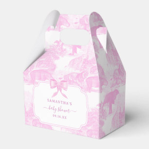 Pink Toile Jungle Animals Safari Chinoiserie  Favour Box