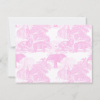 Pink Toile Jungle Animals Safari Chinoiserie