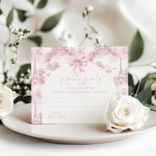 Pink Toile Paris Favourite Family Traditions card