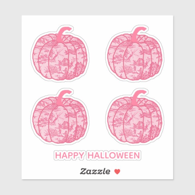 Pink Toile Pumpkins (Sheet)