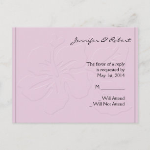Pink Tone on Tone Hibiscus RSVP Postcard
