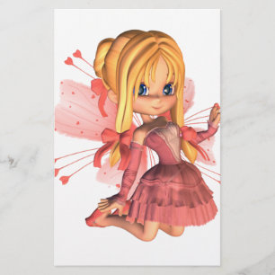 Pink Toon Valentine Fairy - 2 Stationery