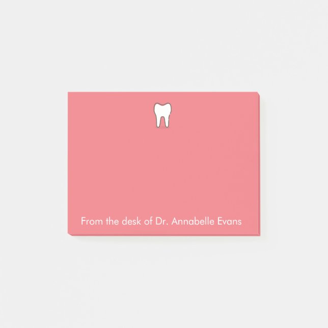 Pink Tooth Personalise Post-it Notes (Front)