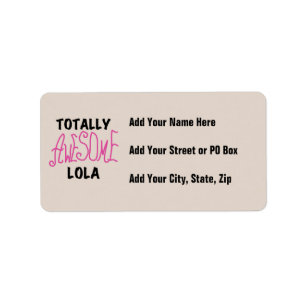 Pink Totally Awesome Lola T-shirts and Gifts Label