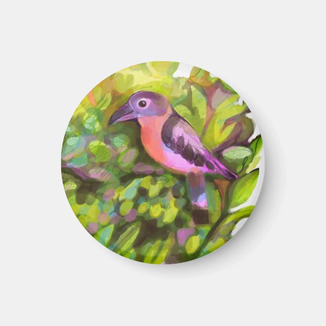 Pink toucanet magnet (Front)