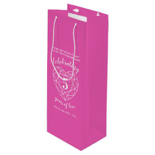 Pink Tourmaline Anniversary 5 years wine gift bag