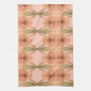 Pink Towel With Tulips