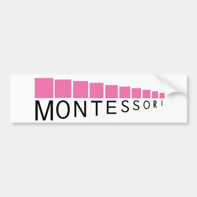 Pink Tower Montessori Bumper Sticker (Front)