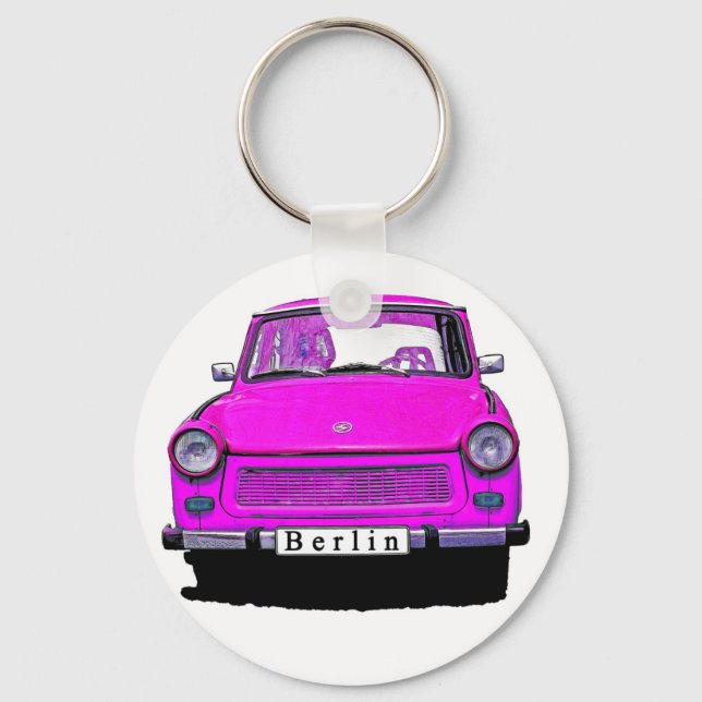 Pink Trabant Car Key Ring (Front)