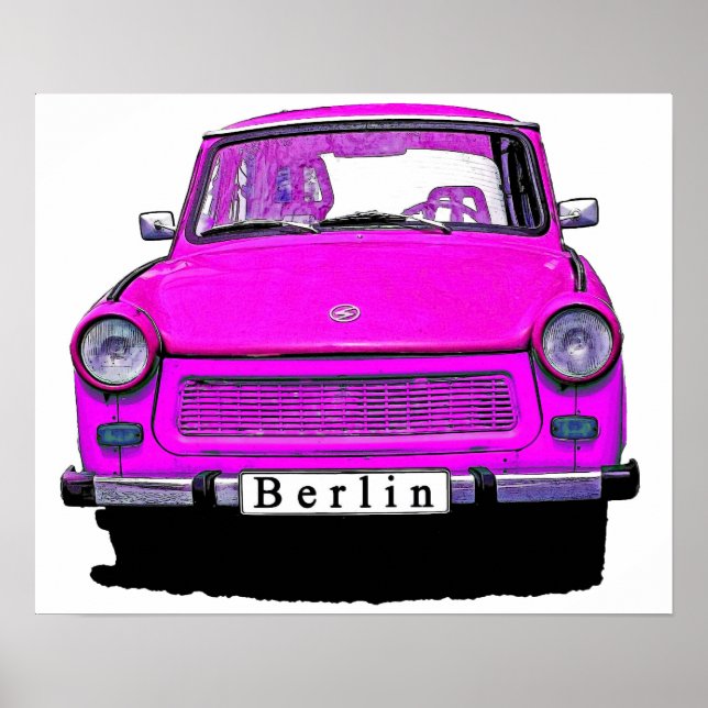Pink Trabant Car Poster (Front)