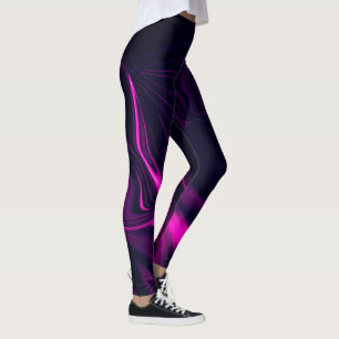 Pink traces curved in black background. leggings