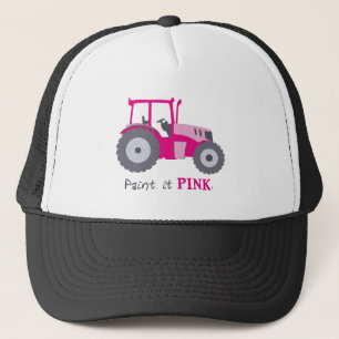 Pink tractor illustration paint it pink! trucker hat