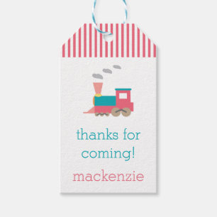 Pink Train Birthday Gift Tag