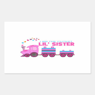 Pink Train - Lil' Sister Rectangular Sticker
