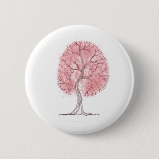 Pink Tree 6 Cm Round Badge