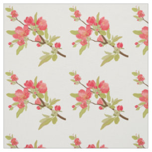 Pink Tree Blossoms Custom Fabric