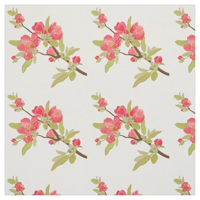 Pink Tree Blossoms Custom Fabric (Swatch)