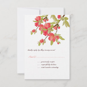 Pink Tree Blossoms Wedding RSVP Cards