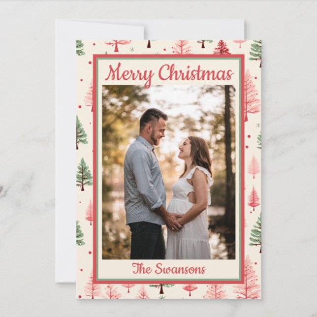 Pink Tree Christmas Card (Creator Uploaded)